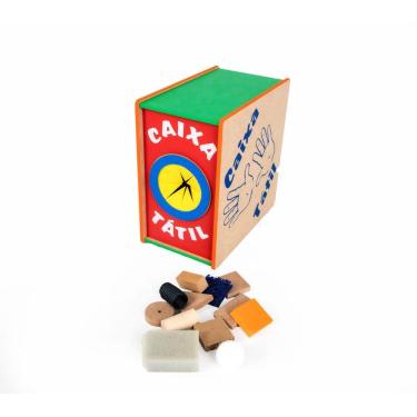 Imagem de Caixa Tátil Brinquedo Pedagógico Educativo Mdf