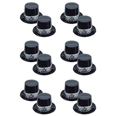 Imagem de Beistle 12 peças Stardust Top Hats For Happy New Year Party Supplies, Preto/Prata