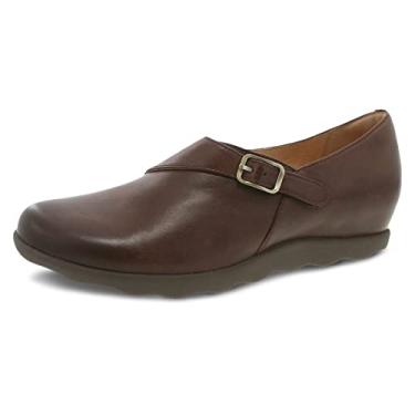 Imagem de Dansko Sapatilha feminina Marisa Oxford – Sapatos confortáveis, suporte de arco, ajustável, Marrom, 6.5-7