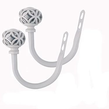 Imagem de 2 pçs/conjunto cortina de retenção de criatividade lanterna ganchos de metal em forma de u suporte pendurado na parede para casa romom acessórios de decoração de janela, um