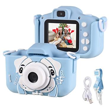 Imagem de Qudai Mini Cartoon Kids Câmera Digital 1080P Câmera de Vídeo Digital para Crianças Lente Dupla Tela IPS de 2.0 Polegadas Bateria Embutida Bonito Molduras Para Fotos Jogos Interessantes com Correia BD