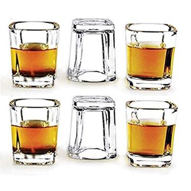 Imagem de Circleware Swanky Óculos de shot com base pesada, conjunto de 6, taças para bebidas de entretenimento doméstico para festa, para conhaque, licor, decoração de bar, xícaras de gelatina, 60 ml, transparente