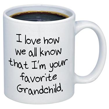 Imagem de Canecas de café de cerâmica P&B I Love How We All Know I'm Your Favorite Grandchild PB213 (325 ml)