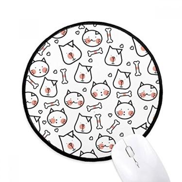 Imagem de DIYthinker Tapete de rato gato cachorro proteção osso animal amante de animais de estimação desktop escritório tapete redondo para computador