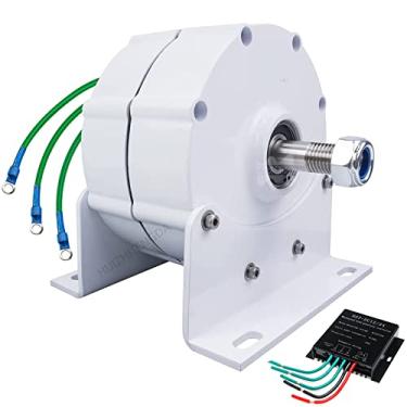 Imagem de Gerador elétrico sem engrenagem 8000W 3 fase 12V 24V 48V Gerador de íman permanente, Utilização alternada de energia gratuita AC para turbina de turbina eólica turbina de água (com controlador),220v