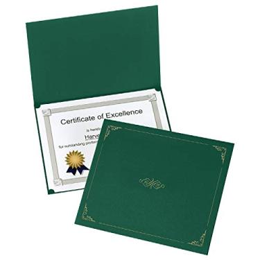 Imagem de Oxford Porta-certificados, porta-diploma verde, tamanho carta, 25 por pacote (299235) (299605)
