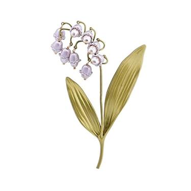 Imagem de KIZQYN Broche feminino de luxo broche de pérola de água doce sino orquídea acessórios de vestuário acessório de fantasia grande