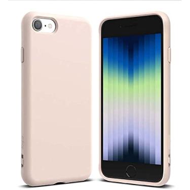 Imagem de WIKUNA Capa à prova de choque de silicone líquido para Apple iPhone SE 2022 (3ª geração), pacote completo capa de telefone traseira macia [proteção de tela e câmera] (cor: rosa)
