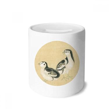 Imagem de DIYthinker Pintinhos para alimentar boneco com pintura chinesa caixa de dinheiro caixa de cerâmica porta-moedas presente de cofrinho