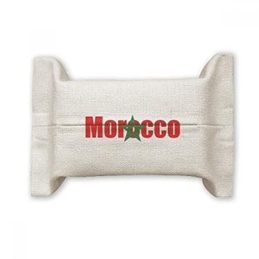 Imagem de Bolsa de linho de algodão com nome da bandeira do Marrocos