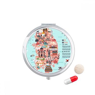 Imagem de Mapa pontos de referência da Coreia, caixa de armazenamento de medicamentos, dispensador de contêiner