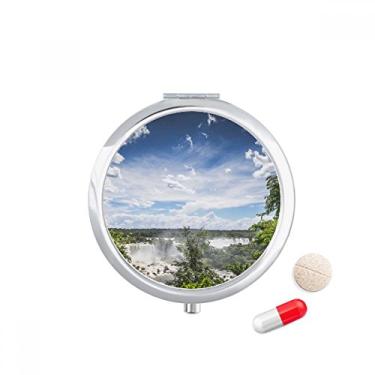 Imagem de Caixa de pílula verde floresta, cachoeira, ciência, natureza, paisagem, bolso para remédios