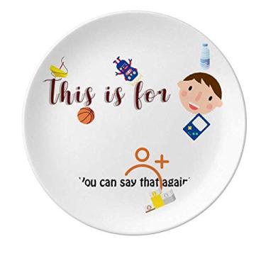Imagem de Prato de porcelana para jantar redondo "Let Commitment Language Habits"