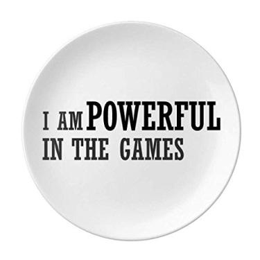 Imagem de Prato decorativo de porcelana Salver Prato de jantar I Am Powerful In The Games