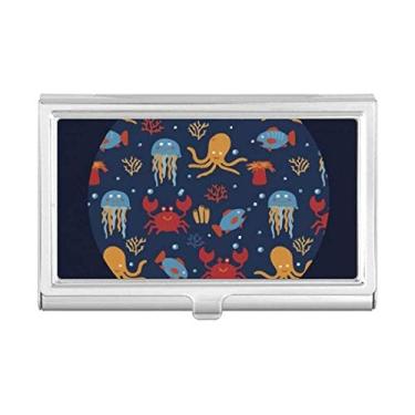 Imagem de Estojo para cartão de visita Deep Sea Cuttlefish Caranguejo de água-viva