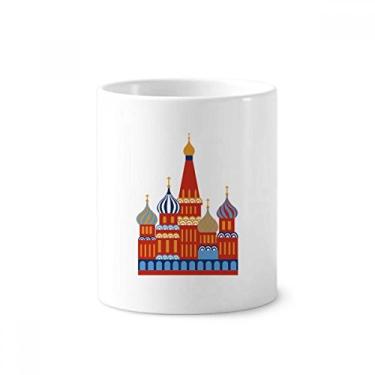 Imagem de Suporte de caneta com símbolo nacional da Rússia Kremlin padrão escova de dentes caneca, suporte de cerâmica
