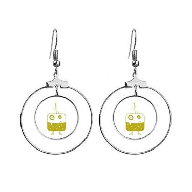 Imagem de Brincos de criatura verde monstro alienígena do universo pendente, joia de argola