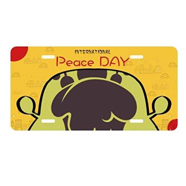 Imagem de DIYthinker Placa de licença com desenho de sorvete de cereja, placa de carro, decoração de dia da paz