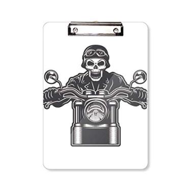 Imagem de Motocicleta Esqueleto Óculos Padrão Prancheta Pasta, Bloco de Escrita Placa de Apoio A4