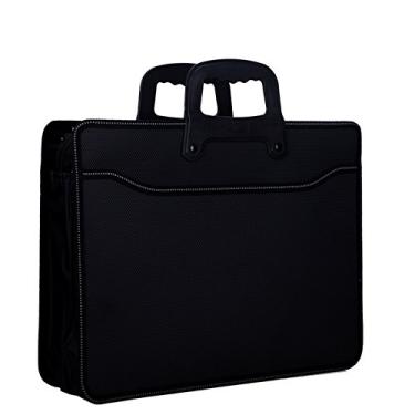 Imagem de Bolsa de negócios unissex Oxford bolsa para laptop alça superior A4 preta, Clássico, Preto, One_Size