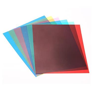 Imagem de Domary Conjunto de filtros de folhas de gel de correção de cor transparente 6pcs 25 * 20cm para flash Speedlite (vermelho/azul/verde/ciano/amarelo/magenta)