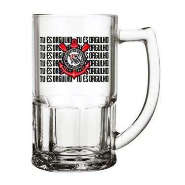 Imagem de Caneca Chopp Corinthians Timão De Vidro 340ml Presente Torcedor Namora