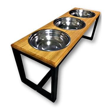 Imagem de Comedouro Elevado Triplo Para Cães - Tamanho G