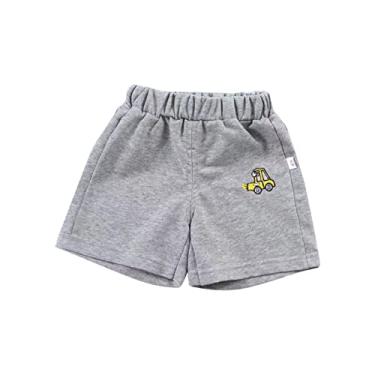 Imagem de Shorts infantis para meninos verão casual shorts diário bolso casual moda para roupas infantis shorts jeans menina (cinza, 3-4 anos)