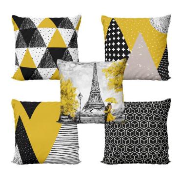 Imagem de Almofadas Decorativas Amarelas Para Quarto Paris Love 40X40