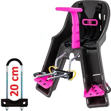 Imagem de Cadeirinha Dianteira Baby Bike Kalf (Grafite/Rosa)