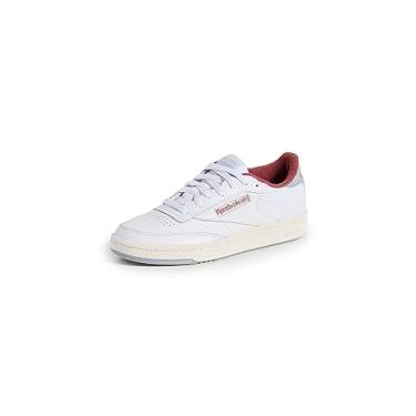 Imagem de Reebok Tênis feminino Club C 85 Classic com cadarço, Branco/Sedona Rosa/Cinza Frio, 38