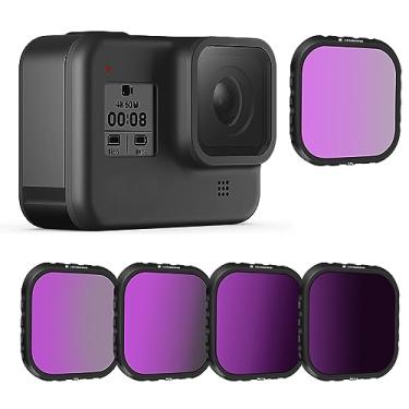 Imagem de LENSKINS Pacote com 4 filtros de lente ND8 ND16 ND32 CPL para GoPro Hero 8 preto, densidade neutra e polarizador circular, kit de filtro de lente para GoPro 8 acessórios pretos