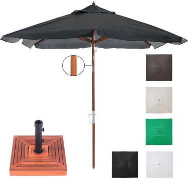Imagem de  Ombrelone Madeira Quadrado 2x2m Sardenha Sombreiro Bagum Com Base Madeira - Belfix