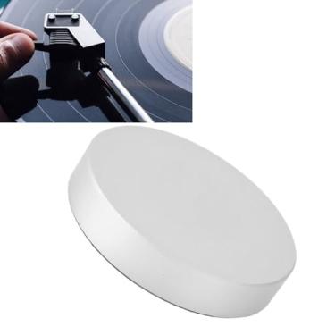 Imagem de Braçadeira Estabilizadora de Disco Hifi para Equilíbrio de Vibração Com Peso de Registro de Liga de Alumínio, Adequada para Todas As Plataformas Giratórias (Branco)