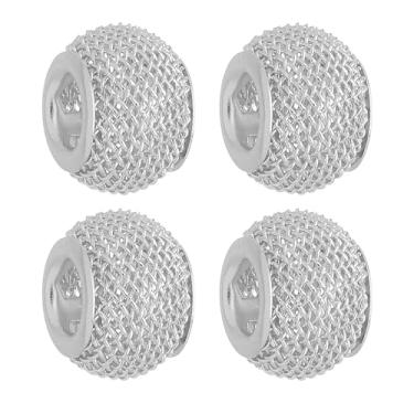 Imagem de Kit 4 Berloques Separadores Murano Telinha Banhado a Prata 925