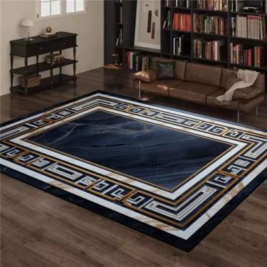 Imagem de Salão antiderrapante máquina lavável esteira grande estante lateral sala de estar tapete preto decoração para o quarto, flanela 10,100x200cm 39.4x78in