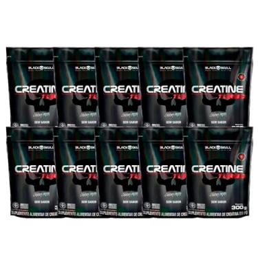 Imagem de Combo 10x Creatine Turbo Refil 300g - Caveira Preta/Black Skull (Sem sabor)