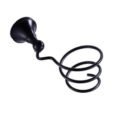 Imagem de Suporte de copo de sabão cerâmico de latão preto escovado para banheiro, escova de papel, barra de toalha, prateleira pendurada, conjunto de acessórios de banho, suporte para secador de cabelo