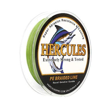 Imagem de Hercules Linha de pesca trançada super forte 4 fios super econômico de 1,8 kg a 2,3 kg Teste para água salgada, 109/328 / 547/1094 jardas (100 m / 300 m / 500 m / 1000 m), Diam# 0,08 mm - 0,55 mm Army Green, 30LB(13.6KG)-0.28MM-328YDS(300M)