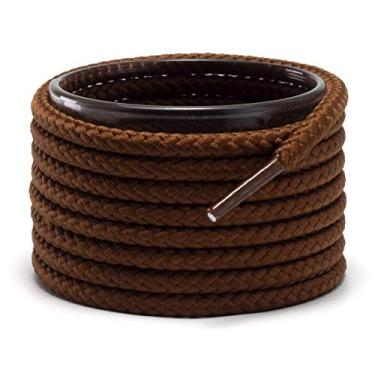 Imagem de Shoemate Cadarços de bota redondos trançados para sapatos de caminhada e botas de trabalho, cordões para sapatos, 10 Rufous, 48"(122cm)