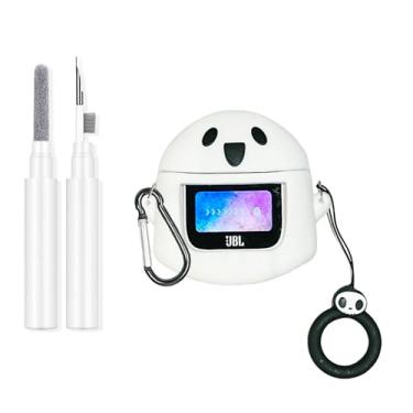 Imagem de SKPY Capa de proteção durável de fantasma de desenho animado 3D compatível com JBL Tour Pro 2 silicone macio com mosquetão, ferramentas de limpeza de anel antiperda para meninos, meninas, mulheres e