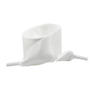 Imagem de Silk Satin Shoelaces Width Ribbon Flat Laces Women Boots Sneakers Shoelace Shoe Accessories (Color : White, Size : 120cm)