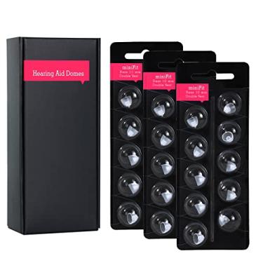 Imagem de LA FEE Cúpulas de aparelho auditivo para Oticon Minifit Bass ventilação dupla de 10 mm (pacote com 3), cúpulas universais para aparelhos auditivos Oticon