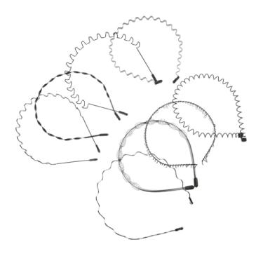 Imagem de 8 peças de faixa de cabelo masculina, faixa de cabelo feminina, pente de dentes, faixa de cabeça ondulada, pente de dentes confortável, faixa de cabeça estilosa para mulheres, acessórios de liga preta