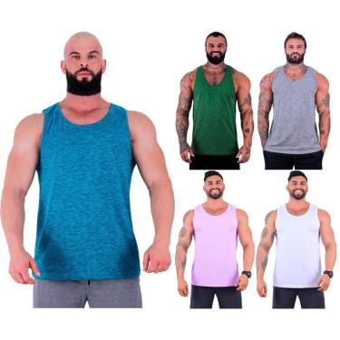 Imagem de Kit 5 Regatas Clássicas MXD Conceito Slim Cores Básicas e Mescladas Lisas-Masculino