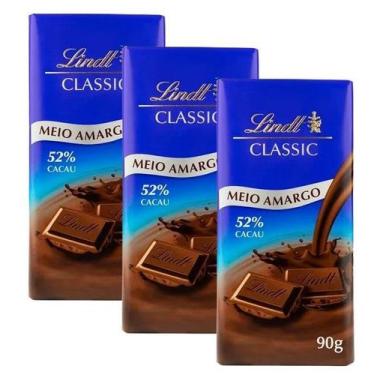 Imagem de 3 Chocolate Francês Meio Amargo 52% Cacau Lindt Classic 90G