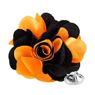 Imagem de Vittorio Vico Broche de lapela de flor de dois tons premium – broche formal para homens, broche de flor, 2.5" (6.36CM), Poliéster, Não aplicável