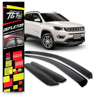 Imagem de Calha Chuva Defletor Inteiriça Slim Compass 4 Portas 2017 2018 2019 2020 2021 Fumê 100% Acrílico