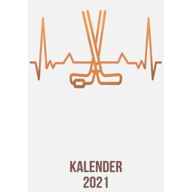 Imagem de Kalender 2021: DIN A4 Kalender von 01/2021 - 12/2021 1 Tag = 1 Seite mit großem Tageskalender und großartiger Übersicht. Monatsübersicht, ... / Eishockey Schläger heartbeat herzschlag
