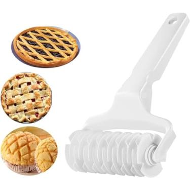 Imagem de Cortador de rolo de treliça, torta de biscoito pizza pão massa massa cortador de rolo ferramenta de cozimento, rolo cortador de pastelaria diy ferramenta de cozimento doméstico ferramentas de pastelar